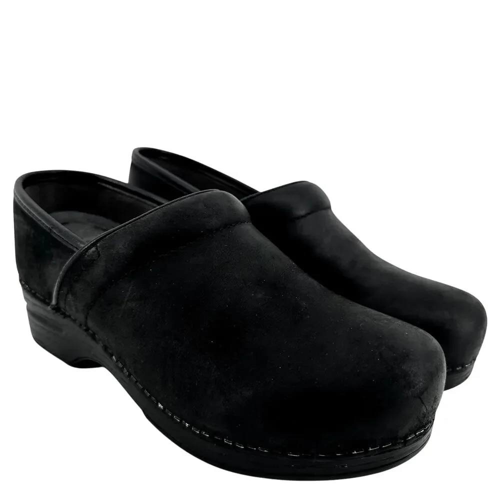 Dansko XP 2.0 Leather Clogs Shock Absorption Padded Collar Leather Black 6